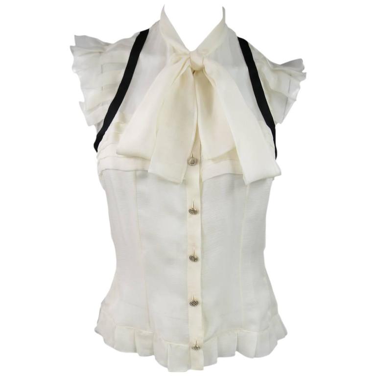 Shirt Chanel White size 36 FR in Cotton - 31946261