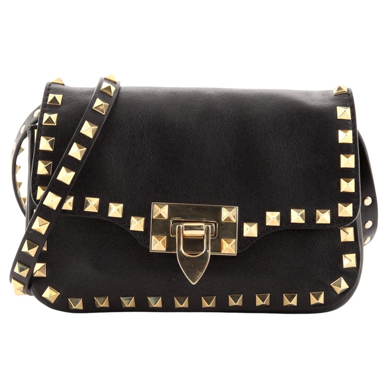 Valentino Rockstud Flip Lock Flap Bag Leather Mini For Sale at 1stDibs