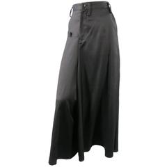 YOHJI YAMAMOTO Size 2JP Black Cotton / Rayon Extreme Wide Leg Dress Pants