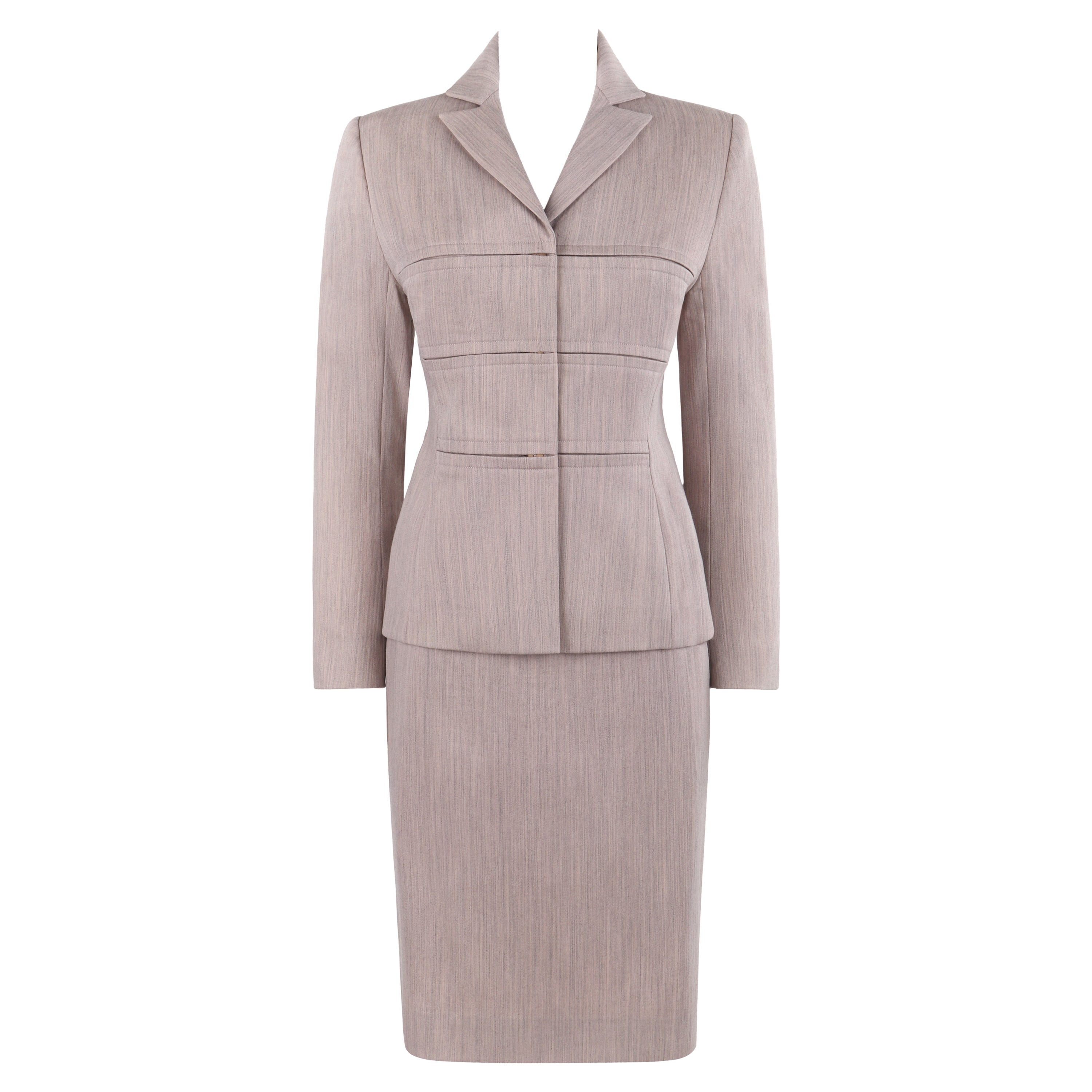 GIVENCHY Couture A/W 1998 ALEXANDER McQUEEN 2pc Tailored Blazer Skirt Suit Set For Sale