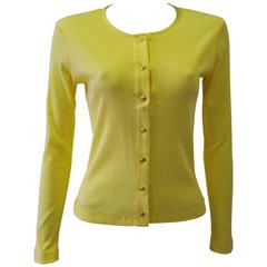 Elegant Gucci Lemon Yellow Cotton Cardigan 4