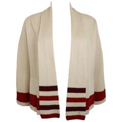 Chanel Beige Silk Three-Quarter Sleeve Cardigan 9