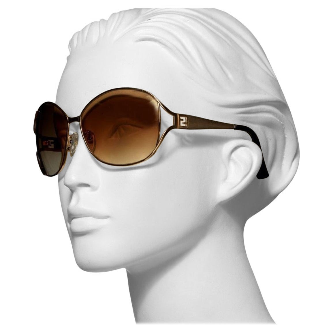 New Fendi Gold Aviator Sunglasses with Case