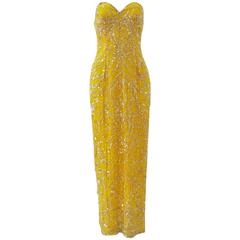 Stunning Niteline Della Roufogali Crystal Embellished Silk Strapless Maxi Dress 9
