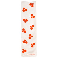 Courreges 1970s Red Dots Silk Scarf