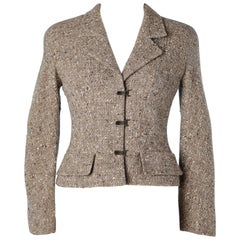 Tweed and gold lurex jacket with raglan sleeves Chanel