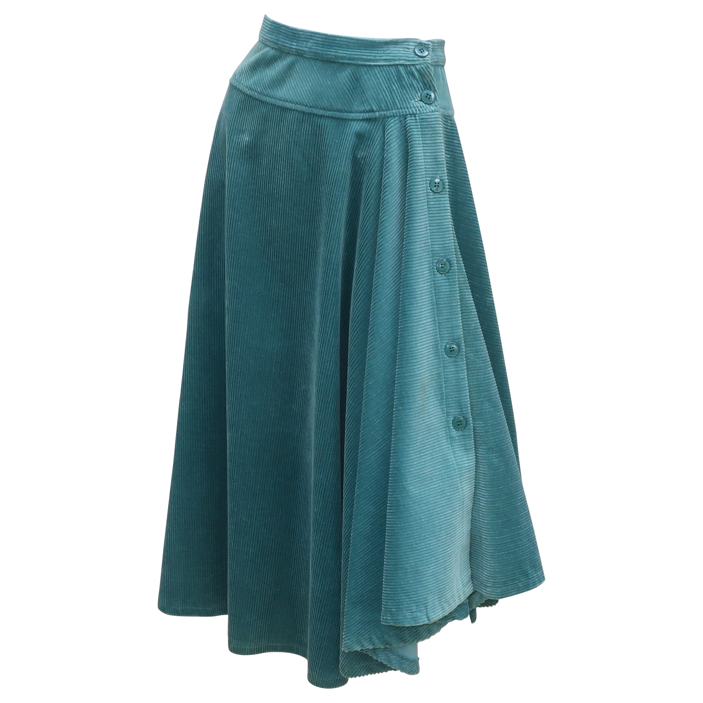 Kenzo Jungle Jap Asymmetrical Corduroy Skirt, 1970’s
