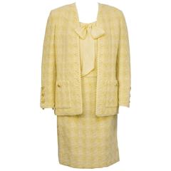 1970’s Chanel Yellow Boucle Jacket with Rickrack Trim