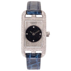 Hermes Diamond Watch Nantucket Aventurine 18Kt White Gold Limited Edition