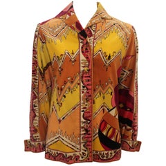 Pucci Vintage Multi Colored Velvet Shirt Jacket  - 4 - 1970's