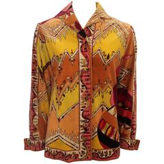 Pucci Vintage Multi Colored Velvet Shirt Jacket - 4 - 1970's 1