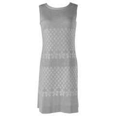 Silver lurex jersey dress with lozenges pattern Pierre Balmain "Les tricots" 