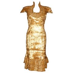 Piece Unique - Alexander McQueen Golden Evening Dress