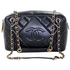 Chanel Black Leather Classic Camera Bag