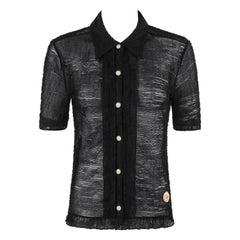 Walter Van Beirendonck WILD & LETHAL TRASH Black Semi Sheer Shirt Top