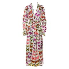 Atelier Gianni Versace Butterfly Printed Long Silk Robe