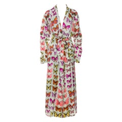 Retro Atelier Gianni Versace Butterfly Printed Long Silk Robe