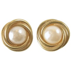 Vintage Signed Chanel Faux Pearl Buttons