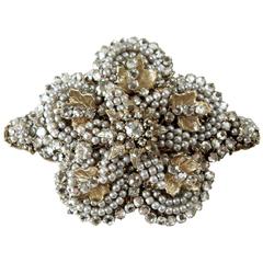 Vintage Miriam Haskell Floral Golden Leaves Brooch