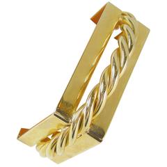 Designer Square Gold-Tone Cuff Bracelet