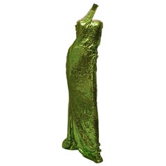 F/W 2004 TOM FORD for GUCCI GREEN SEQUINNED GOWN