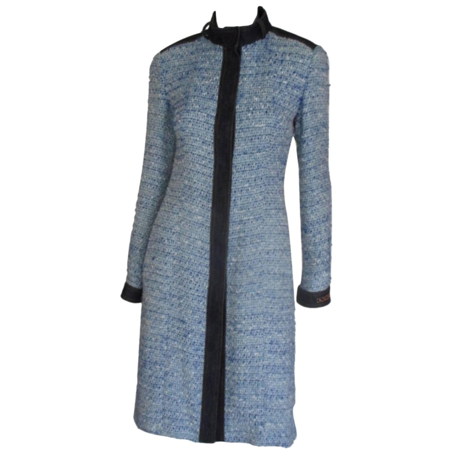 Dolce & Gabbana Blue Wool/Denim Coat
