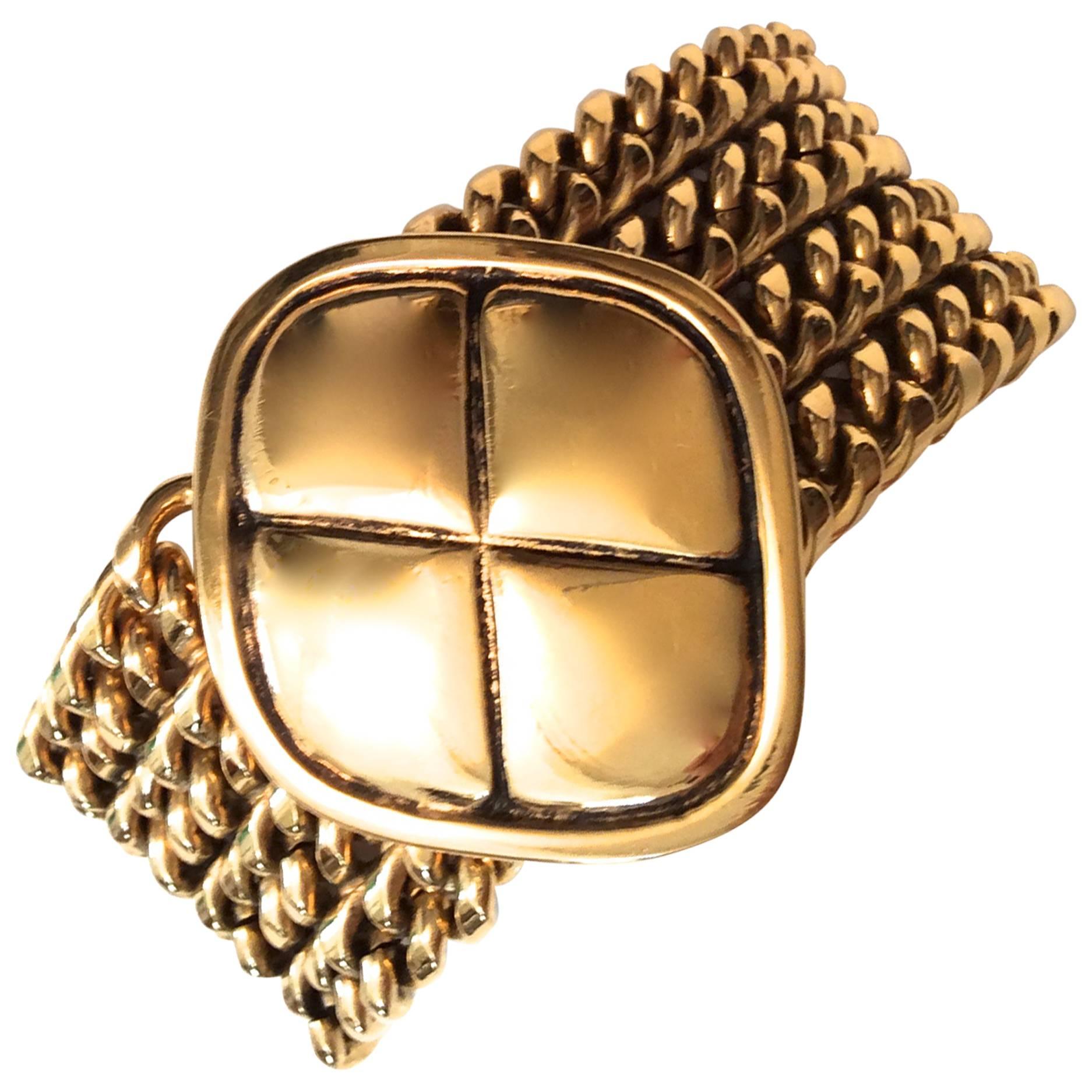 Vintage Chanel Gold Tone Bracelet For Sale
