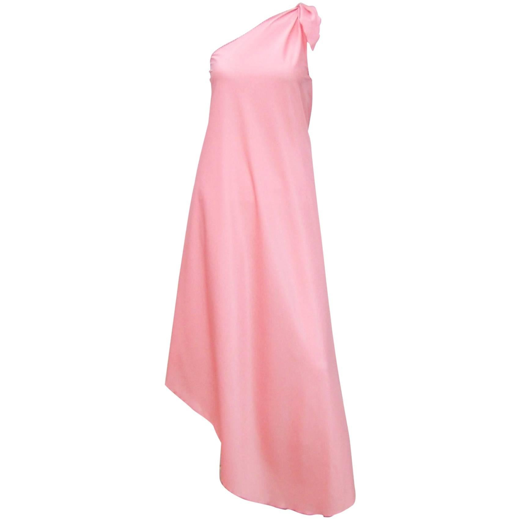 1970s Stephen Burrows Disco Era Grecian One-Shoulder Gown at 1stDibs