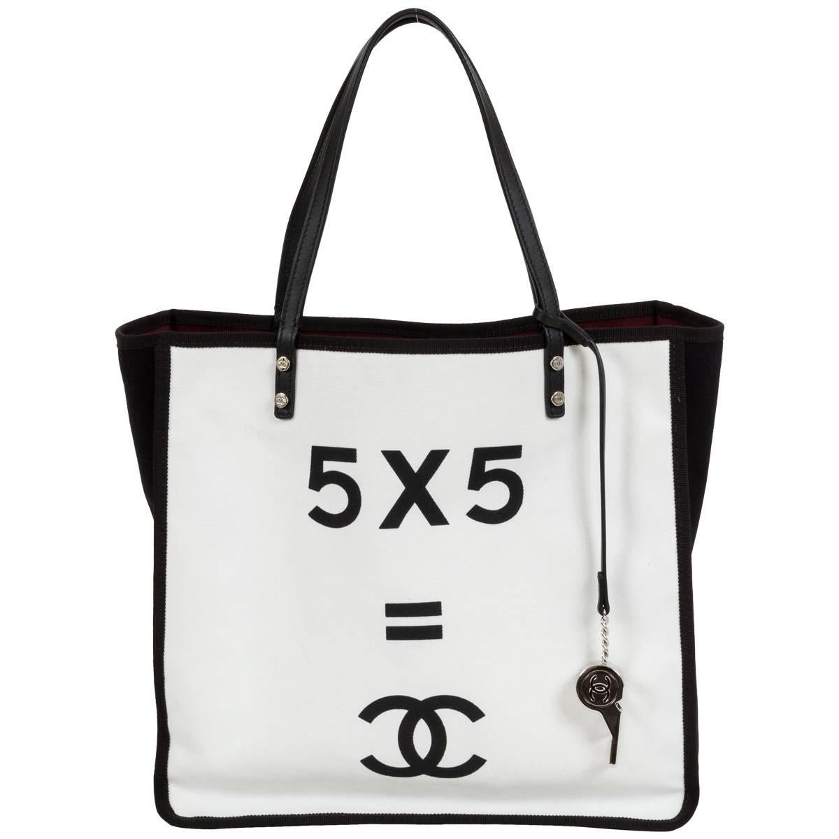 Chanel Large Black & White Canvas Tote
