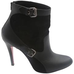Christian Louboutin Leather/Suede Bootie W/ Buckles
