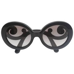 Prada Black  "Baroque" Sunglasses W/ Case