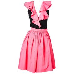 Yves Saint Laurent Pink and Black Cotton Ensemble 5