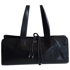 Jean Paul Gaultier Black Leather with Drawstring Interior
