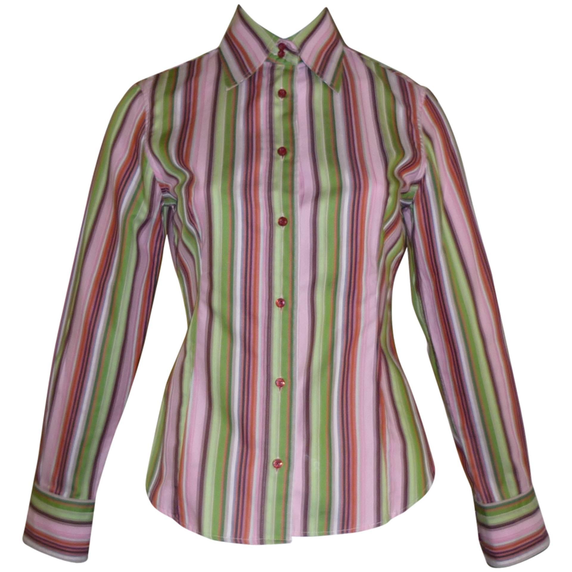 ETRO Cotton Multicolored Striped Shirt (40 ITL)