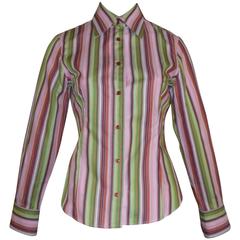 ETRO Cotton Multicolored Striped Shirt (40 ITL) 8