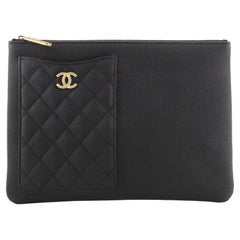 Chanel Phone Pocket O Case Clutch Caviar with Quilted Detail Medium