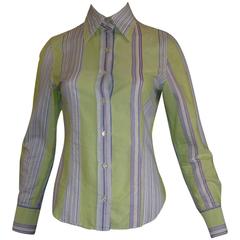 ETRO Textured Cotton Shirt with a Lace Design (40 ITL) 4