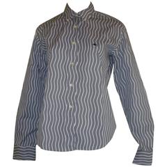ETRO Grey and White "Wave" Button-Down Shirt (44 ITL) 3