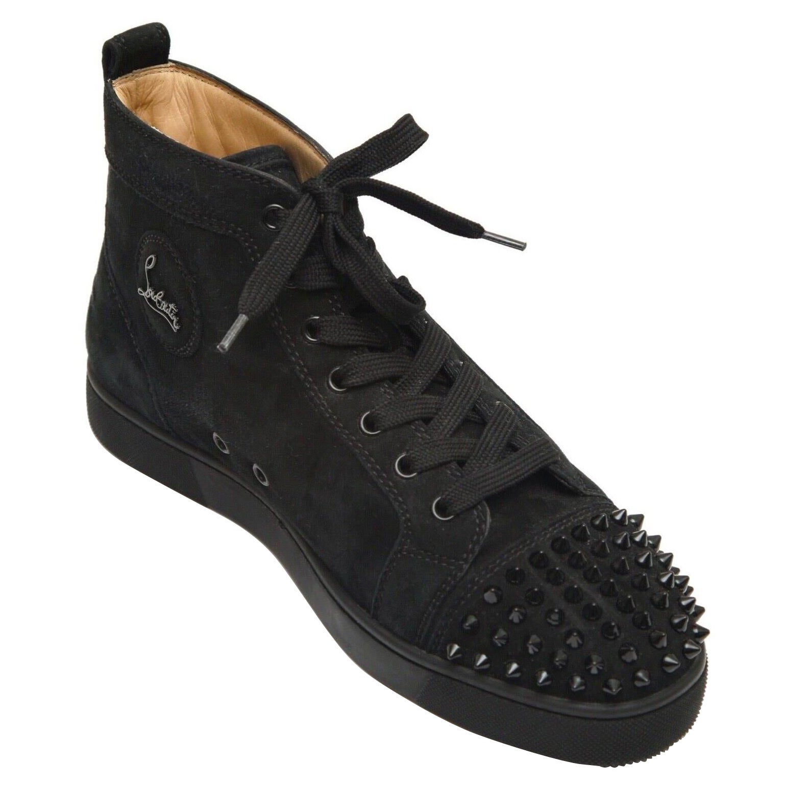 Shop Christian Louboutin Louis Strass Lace-Up Sneakers
