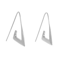 Modernist Triangle Hoop Earrings in Recycled Silver 