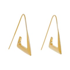 Modernist Triangle Hoop Earrings, 18 Carat Gold Plated Recycled Silver 