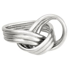 70s Inspired Braid Ring in Recycled Silver (Medium)