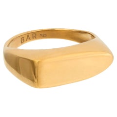 Asymmetrical Signet Ring, 18 Carat Gold Plated Recycled Silver (Medium)