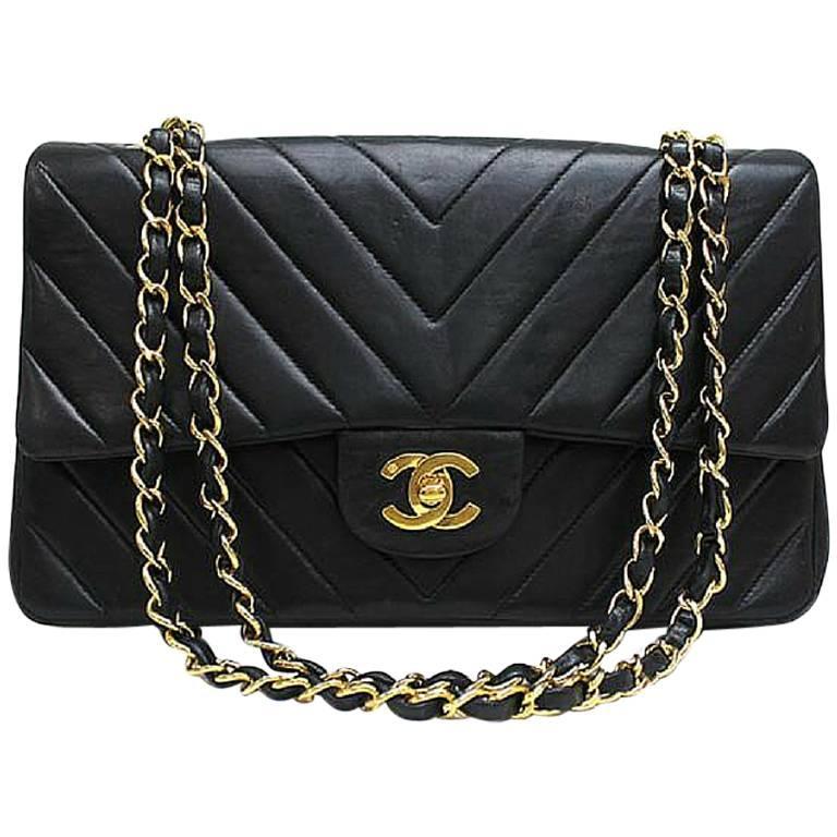 Vintage CHANEL classic double flap 2.55 chain shoulder bag with