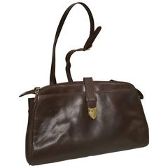 Retro 1980s Salvatore Ferragamo Brown Leather shoulder bag