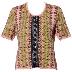 Christian Lacroix Vintage Pink Knit Sweater Top 9