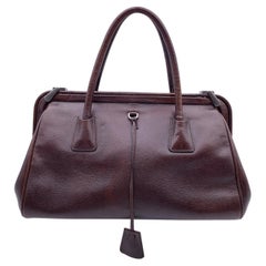 Prada Brown Leather Doctor Bag Satchel Bag Handbag