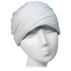 ADOLFO GIORIGO BEVERLY HILLS Ivory Turban Hat 10