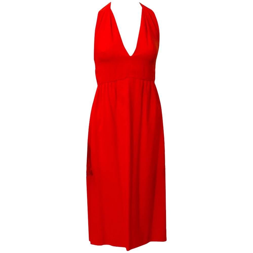Malcolm Starr Red Halter Dress