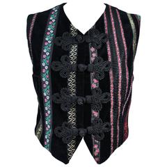 Vintage DOLCE & GABBANA Velvet Vest with Trim Size Small